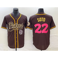 San Diego Padres #22 Juan Soto Brown BFRAILEY NEW 2023 City Connect Cool Base Stitched Jersey 2