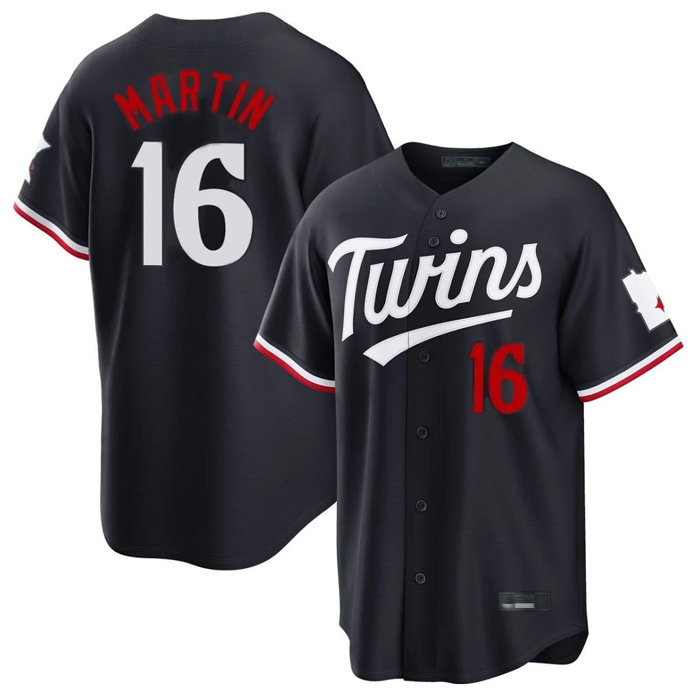 Minnesota Twins #16 Austin Martin Player Navy BFRAILEYHome Game Stitched Jerseys