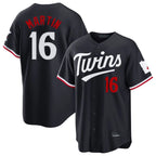 Minnesota Twins #16 Austin Martin Player Navy BFRAILEYHome Game Stitched Jerseys
