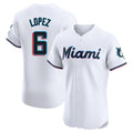 Miami Marlins #6 Otto Lopez Player White BFRAILEY Home Limited Elite Stitched Jerseys