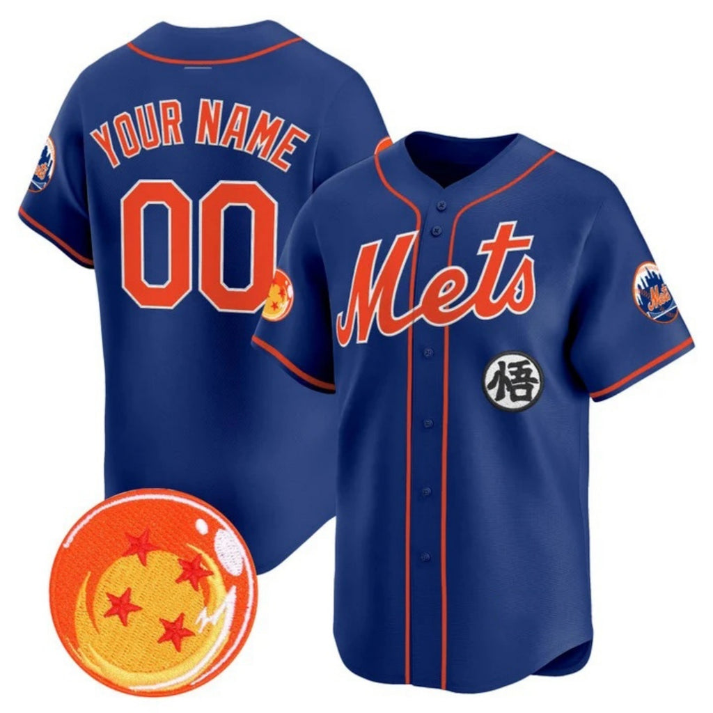 Custom New York Mets x Dragon Ball Royal BFRAILEY Vapor Premier Limited Jersey - All Stitched