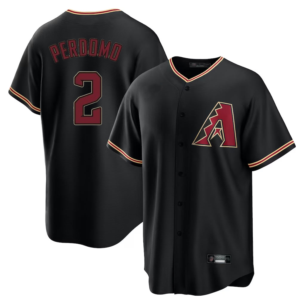 Arizona Diamondbacks #2 Geraldo Perdomo Player Black BFRAILEY Limited Home Stitched Jerseys