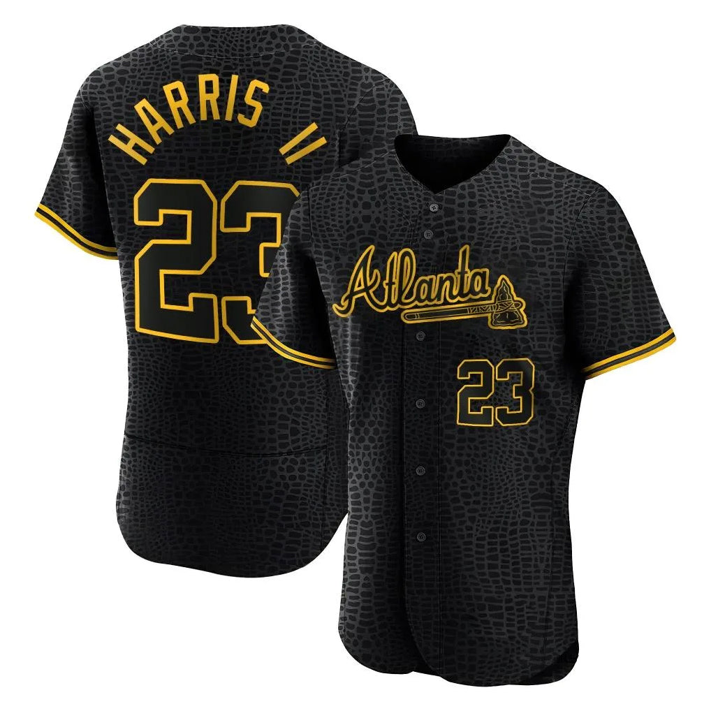 Atlanta Braves #23 Michael Harris II Player Black BFRAILEY Snake Skin City Limited Elite Home Game Stitched Jerseys