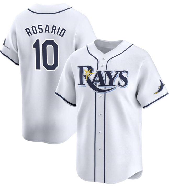 Tampa Bay Rays #10 Amed Rosario White BFRAILEY Home Limited Stitched Jersey