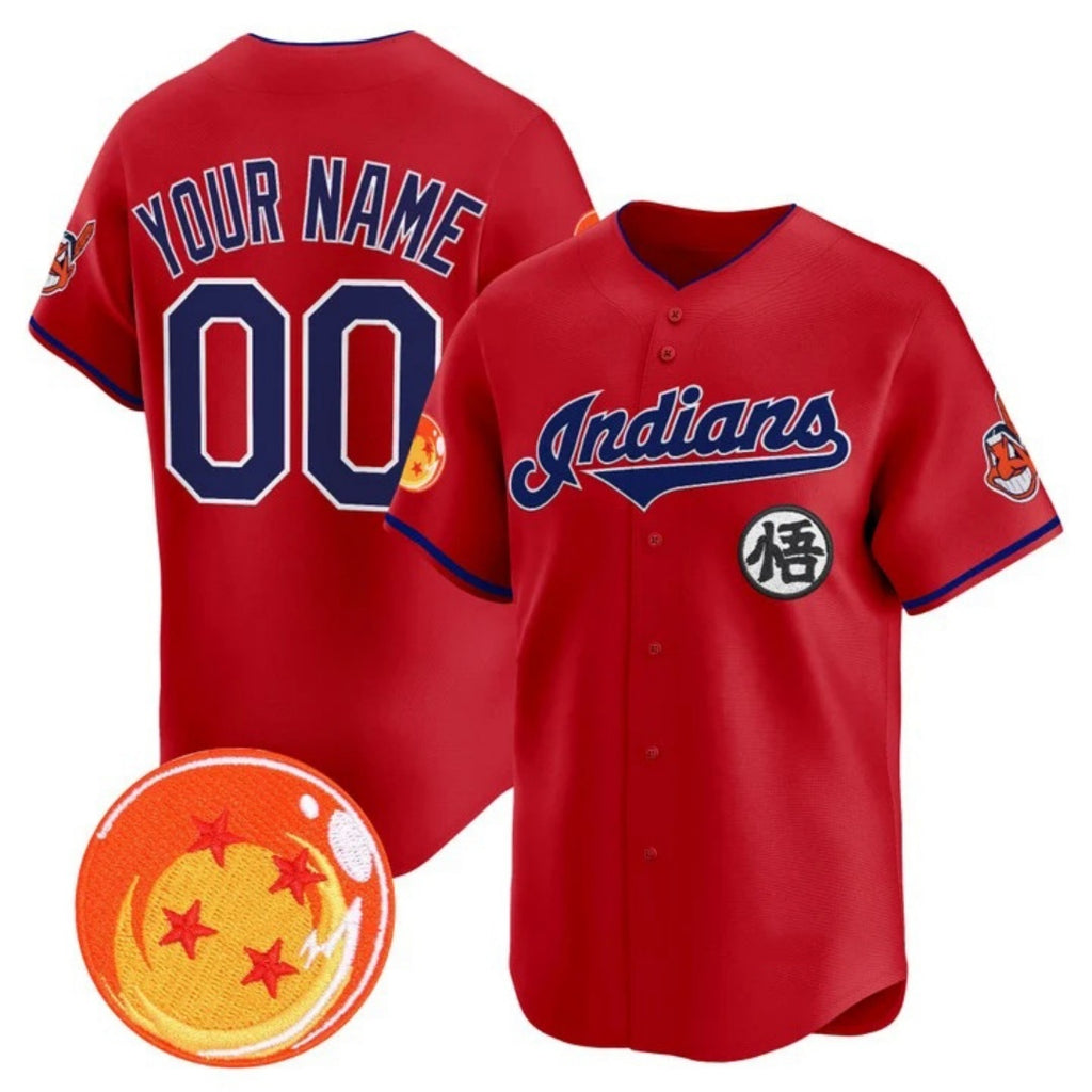 Custom Cleveland Indians x Dragon Ball Red BFRAILEY Vapor Premier Limited Jersey - All Stitched