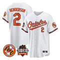 Baltimore Orioles #2 Gunnar Henderson Player White BFRAILEY 30th Anniversary of 2131 Home Game Stitched Jerseys