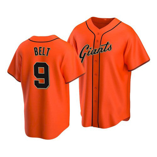 San Francisco Giants #9 Brandon Belt Alternate Orange BFRAILEY Jersey