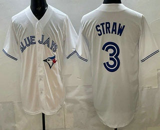 Toronto Blue Jays #3 Myles Straw White BFRAILEY Limited Jersey