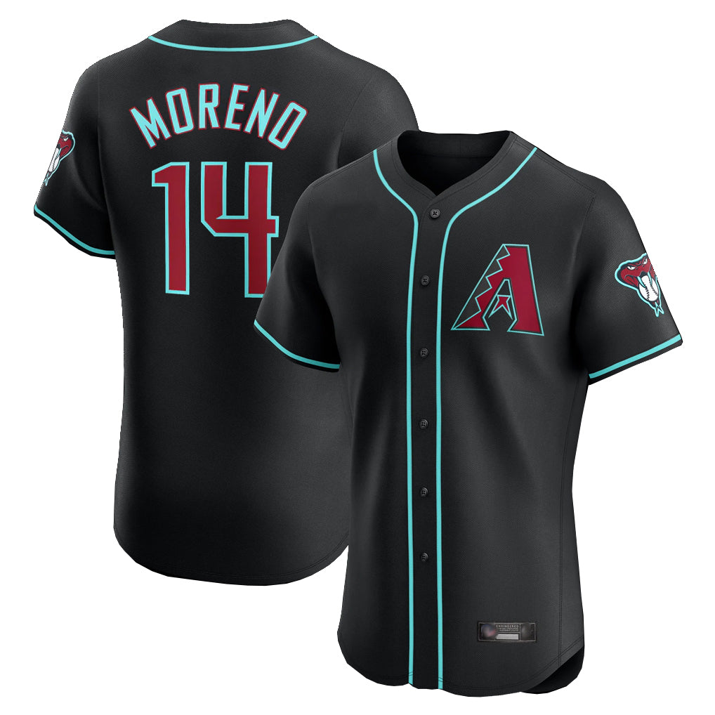 Arizona Diamondbacks #14 Gabriel Moreno Player Black BFRAILEY Limited Elite Home Game Stitched Jerseys