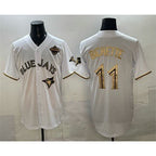 Toronto Blue Jays #11 Bo Bichette White Gold BFRAILEY 2025 American League Champions Limited Stitched Jersey