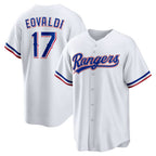 Texas Rangers #17 Nathan Eovaldi White BFRAILEY Home Replica Player Jersey