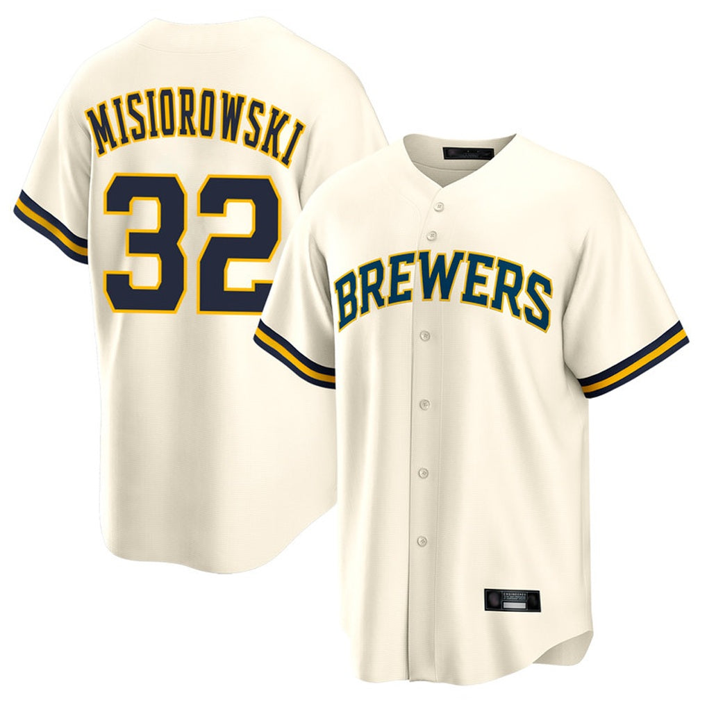 Milwaukee Brewers #32 Jacob Misiorowski Player Cream BFRAILEY Home Game Stitched Jerseys