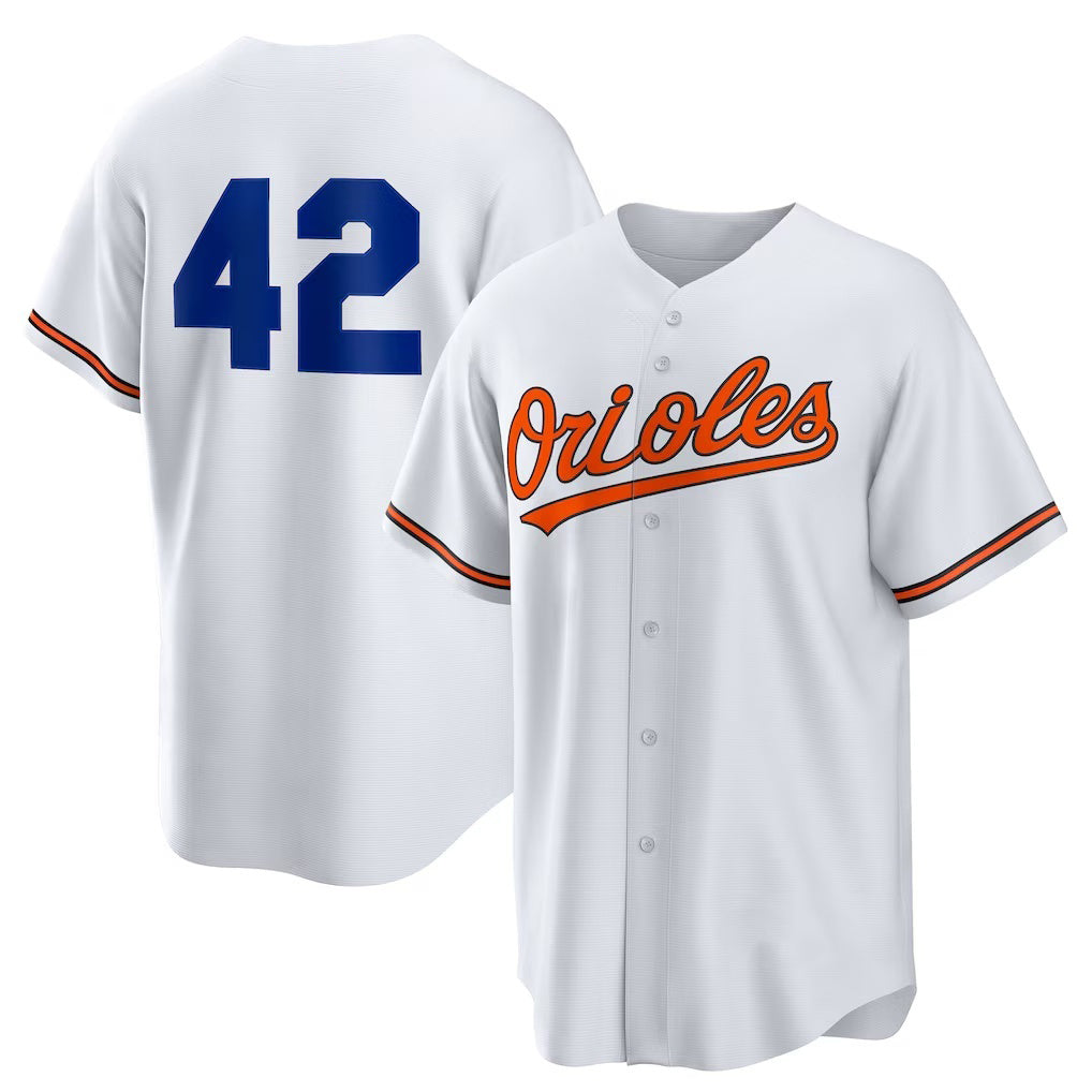 Baltimore Orioles #42 Jackie Robinson White BFRAILEY Home 2025 Day Replica Jersey