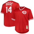 Cincinnati Reds #14 Pete Rose Player Red BFRAILEY Mitchell & Ness Throwback Cooperstown Mesh T-shirt Game Stitched Jerseys