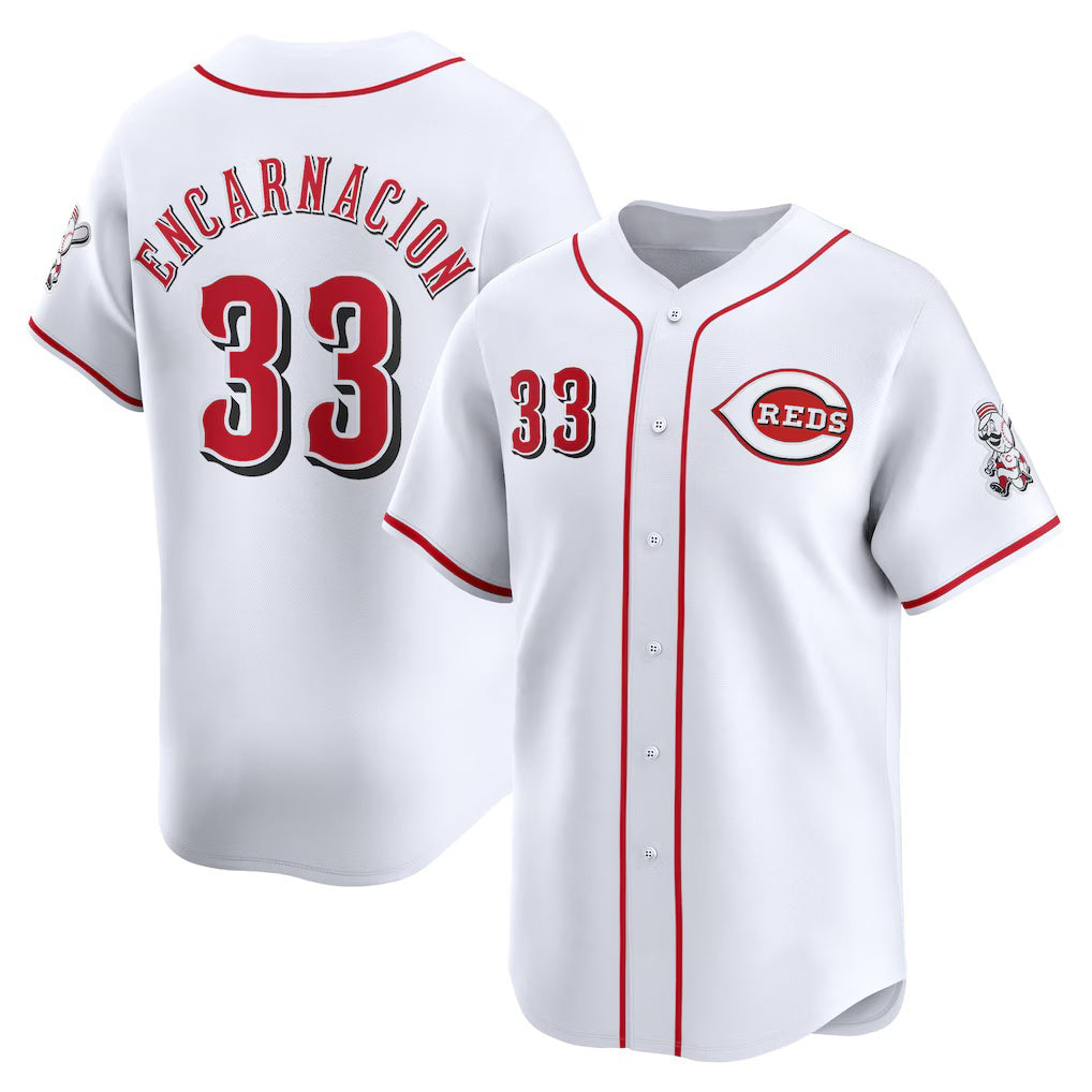 Cincinnati Reds #33 Christian Encarnacion-Strand White BFRAILEY Home Limited Player Jersey