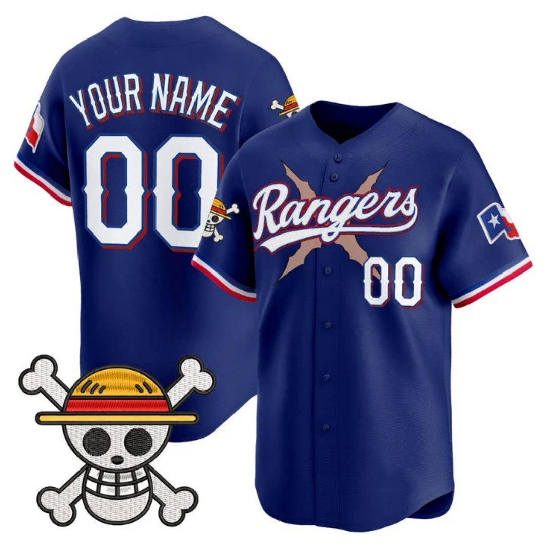 Custom Texas Rangers x One Piece Royal BFRAILEY Vapor Premier Limited Jersey - Stitched