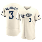 Minnesota Twins #3 Harmon Killebrew Player Cream BFRAILEYHome Limited Elite Stitched Jerseys