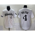 Milwaukee Brewers #4 Paul Molitor White BFRAILEY 'Gothic 414 Shadows Edition' Vapor Premier Limited Stitched Jersey