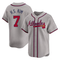 Atlanta Braves #7 Ha-Seong Kim Player Gray BFRAILEY Limited Home Game Stitched Jerseys