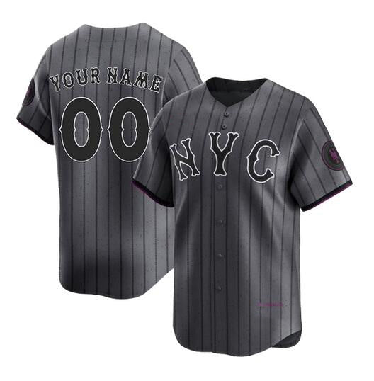 Custom New York Mets Graphite BFRAILEY 2024 City Connect Limited Stitched Jersey