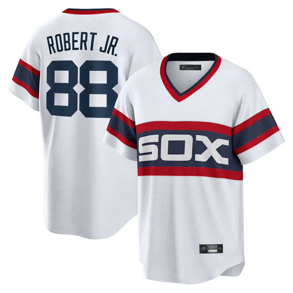 Chicago White Sox #88 Luis Robert Jr Player White BFRAILEY T-shirt Home Game Stitched Jerseys