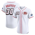 Cincinnati Reds #30 Ken Griffey Player White BFRAILEY Speedway Classic Limited Elite Home Stitched Jerseys