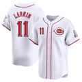 Cincinnati Reds #11 Barry Larkin Player White BFRAILEY Home Limited Stitched Jerseys