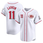 Cincinnati Reds #11 Barry Larkin Player White BFRAILEY Home Limited Stitched Jerseys