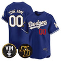 Custom Los Angeles Dodgers Vin Patch & Kobe Bryant Signature Vapor Premier Limited Jersey ¨C Royal BFRAILEY