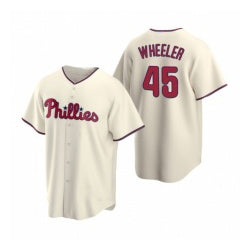 Philadelphia Phillies #45 Zack Wheeler Cream BFRAILEY Alternate Stitched Jersey