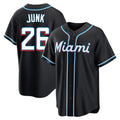 Miami Marlins #26 Janson Junk Player Black BFRAILEY Fashion Out Home Game Stitched Jerseys