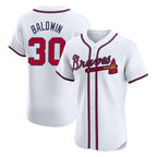 Atlanta Braves #30 Drake Baldwin Player White BFRAILEY Limited Elite Home Game Stitched Jerseys