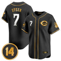 Cincinnati Reds #7 Spencer Steer Player Black-Gold BFRAILEY Vapor Premier Limited Home Stitched Jerseys