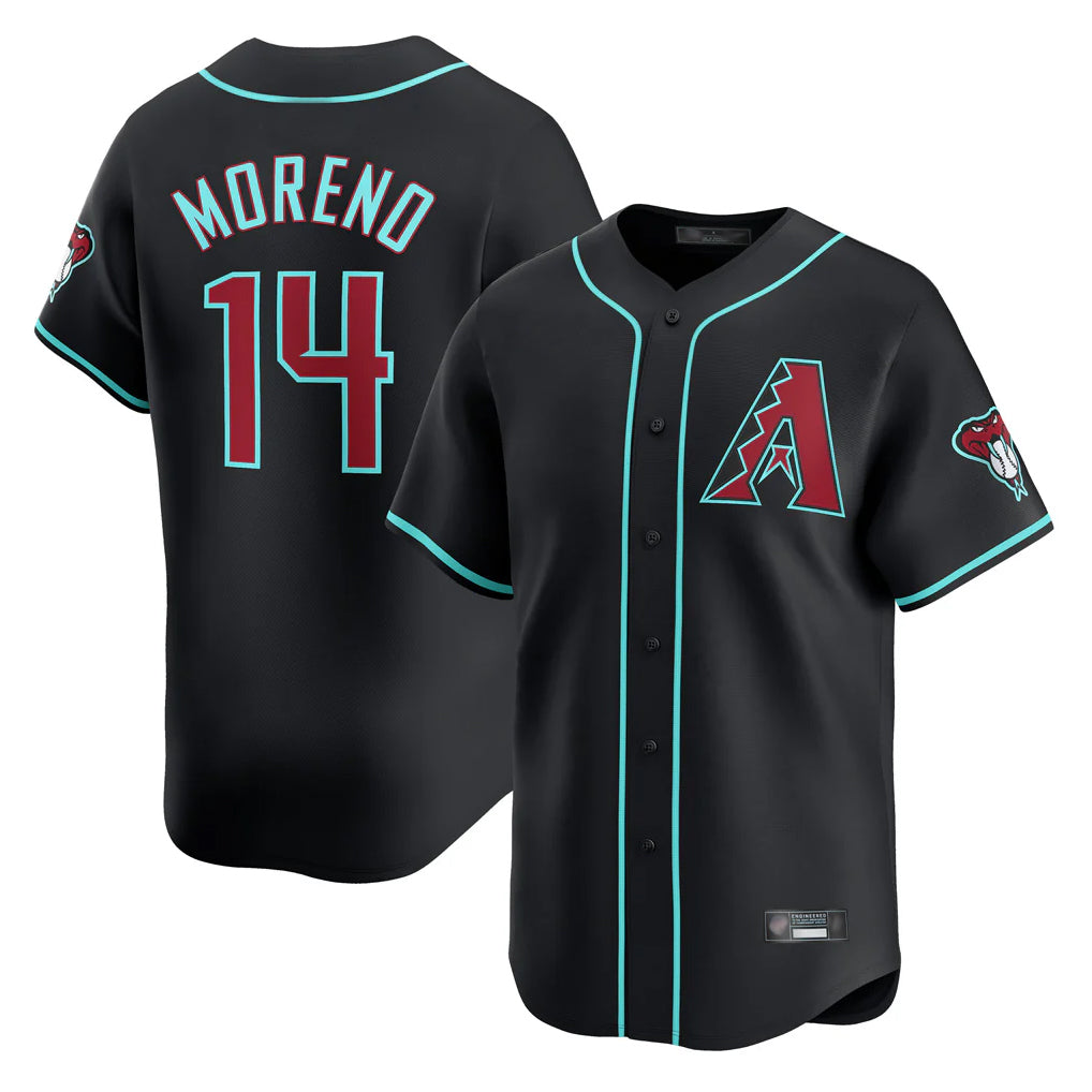 Arizona Diamondbacks #14 Gabriel Moreno Player Black BFRAILEY Limited Home Game Stitched Jerseys