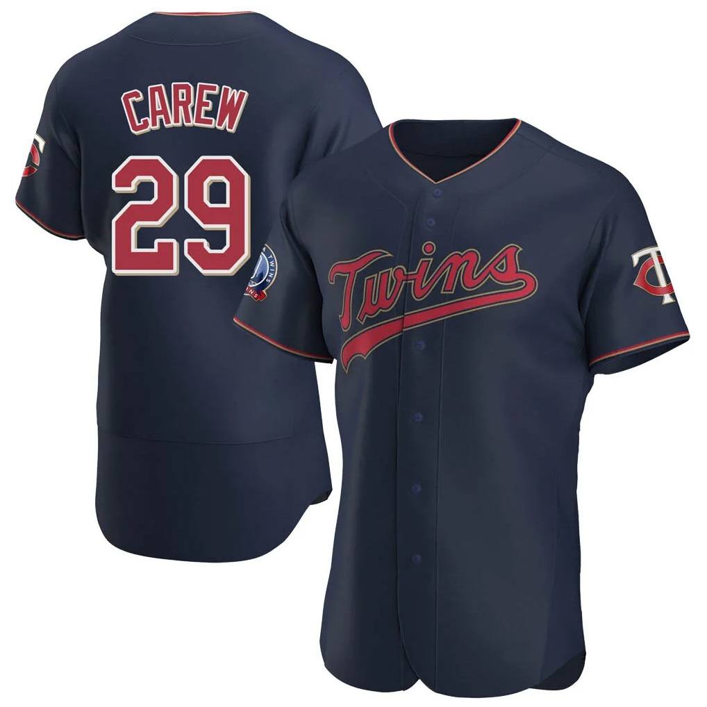 Minnesota Twins #29 Rod Carew Player Navy BFRAILEY60th Home Limited Elite Stitched Jerseys
