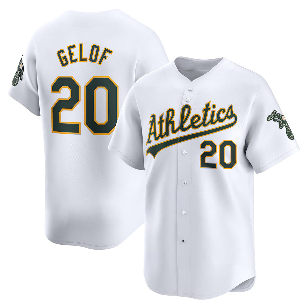 Oakland Athletics #20 Zack Gelof White BFRAILEY Home Limited Player Jersey