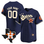 Custom Houston Astros Cactus Jack Style Vapor Premier Limited Jersey ¨C Navy BFRAILEY