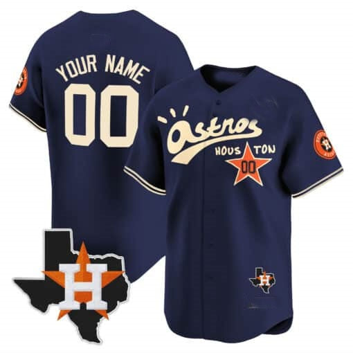 Custom Houston Astros Cactus Jack Style Vapor Premier Limited Jersey ¨C Navy BFRAILEY
