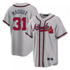 Atlanta Braves #31 Greg Maddux Player Gray BFRAILEY Home Game Stitched Jerseys