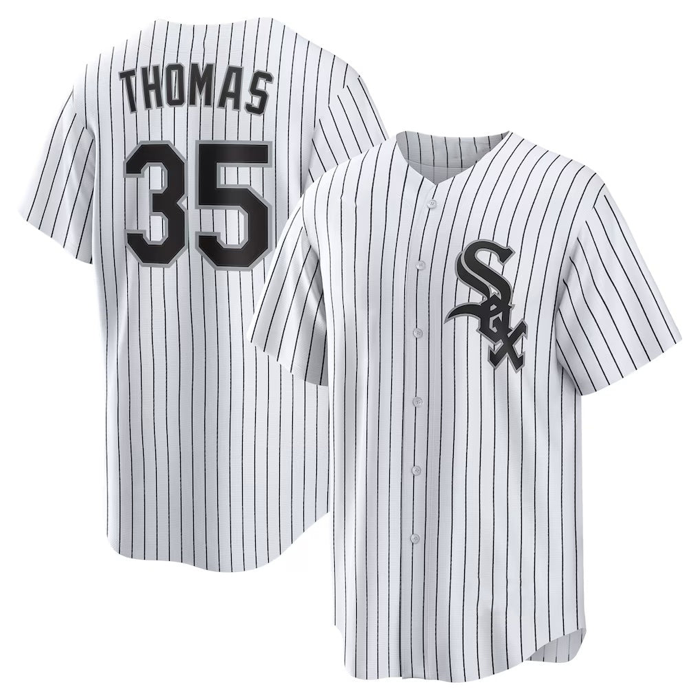 Chicago White Sox #35 Frank Thomas White BFRAILEY Home Retired Player Replica Jersey
