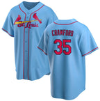 St. Louis Cardinals #35 Brandon Crawford Blue BFRAILEY Cool Base Stitched Jersey