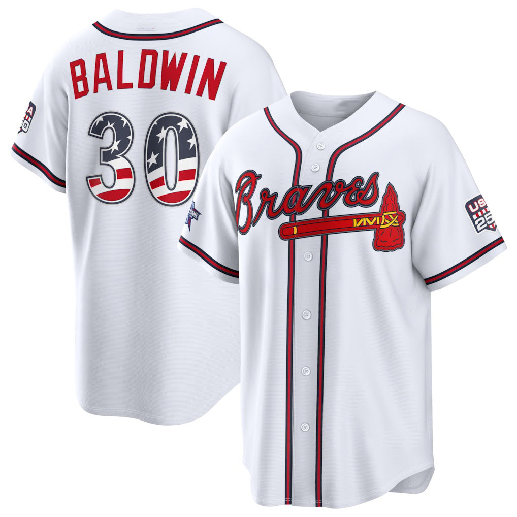 Atlanta Braves #30 Drake Baldwin 2026 All-Star Edition Stars & Stripes White BFRAILEY Stadium Jersey