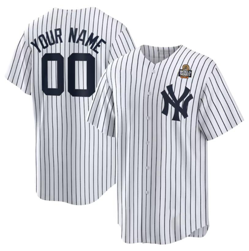 Custom New York Yankees Active Player White BFRAILEY 2024 World Series Cool Base Stitched Jersey