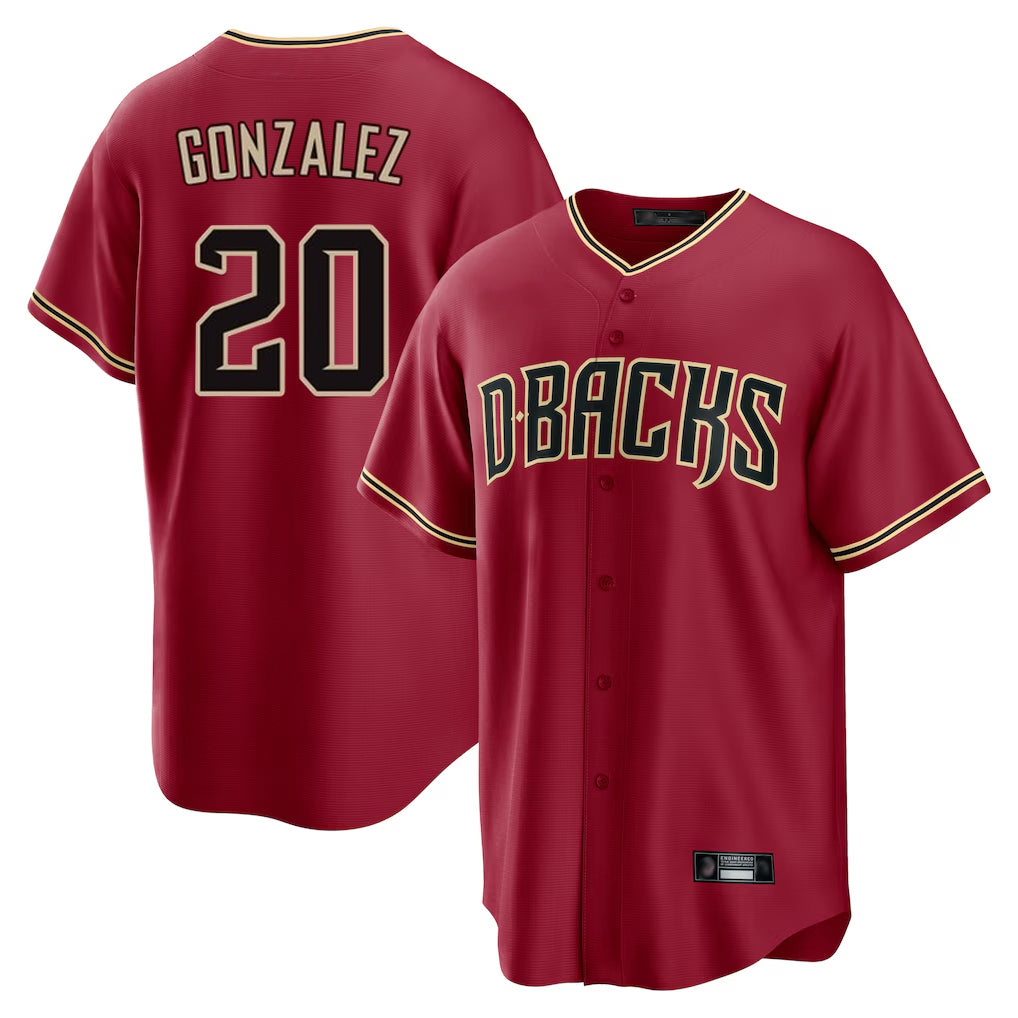 Arizona Diamondbacks #20 Luis Gonzalez Player Red BFRAILEY Home Game Stitched Jerseys