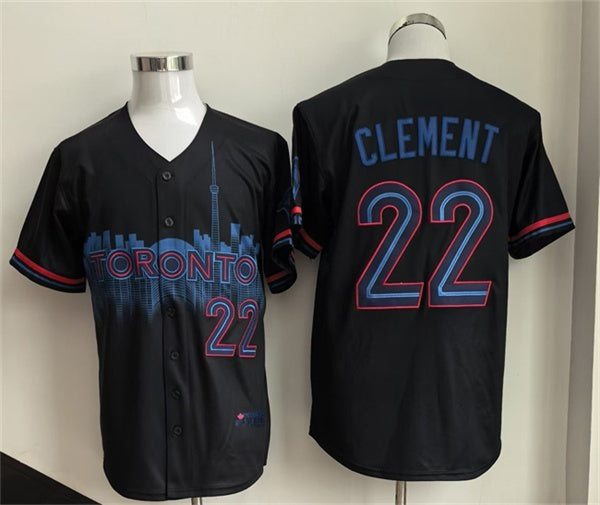 Toronto Blue Jays #22 Ernie Clement Navy BFRAILEY 2024 City Connect Limited Stitched Jersey
