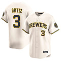 Milwaukee Brewers #3 Joey Ortiz Player Cream BFRAILEY Home Limited Game Stitched Jerseys
