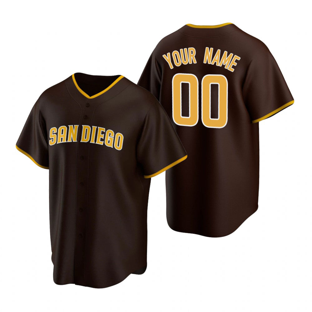 Custom San Diego Padres Brown BFRAILEY 2020 Stitched Cool Base Road Jersey