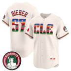 Cleveland Guardians #57 Shane Bieber Cream BFRAILEY Mexico Vapor Premier Limited Stitched Jersey