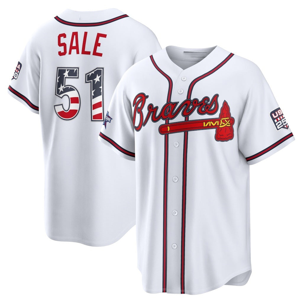 Atlanta Braves #51 Chris Sale 2026 All-Star Edition Stars & Stripes White BFRAILEY Stadium Jersey