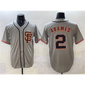 San Francisco Giants #2 Willy Adames Gray BFRAILEY Cool Base Stitched Jersey